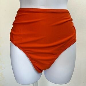 Small High Waisted Tummy Control Orange Bathing Suit Bottom *bottom only NWOT